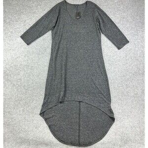 Torrid Hi Lo Midi Dress Womens 1X Charcoal Gray Stretch Sweater Knit Goth NEW